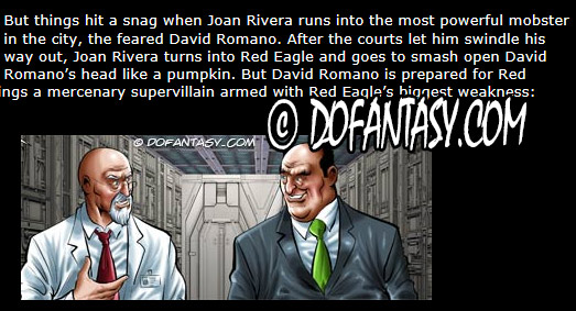 Joan Rivera is Red Eagle, and she's the beacon of light in this blighted metropolis