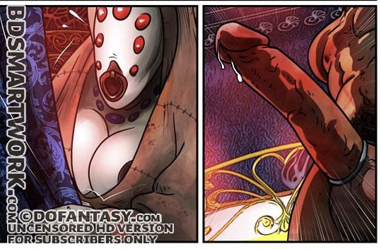 She squatted down and sucked it as if her life depended on it