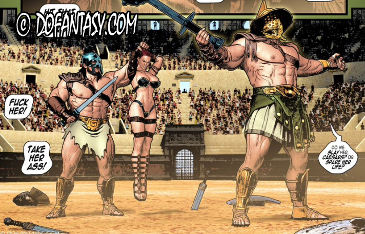 Spartana defies the sadistic Aurelia and Rome's elite